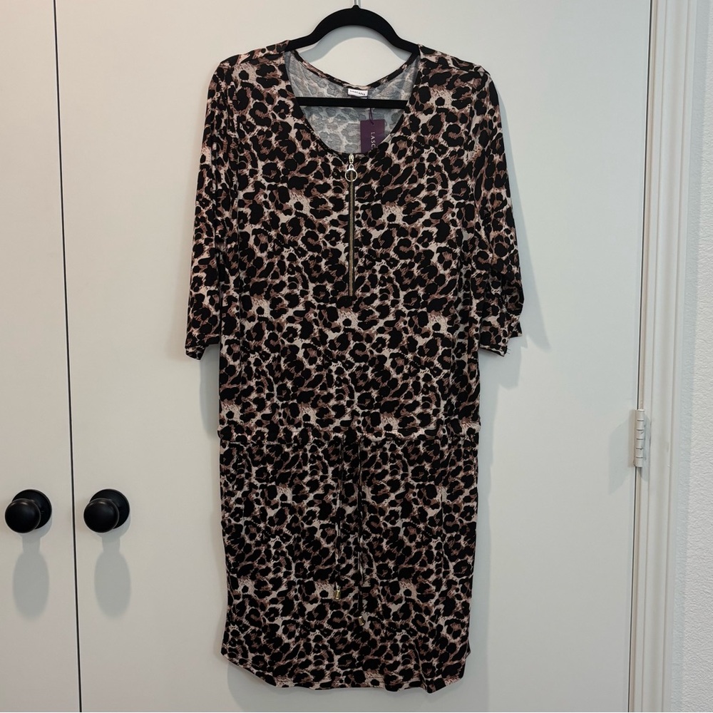 Lascana Leopard Print Viscose Mini Dress Size 10